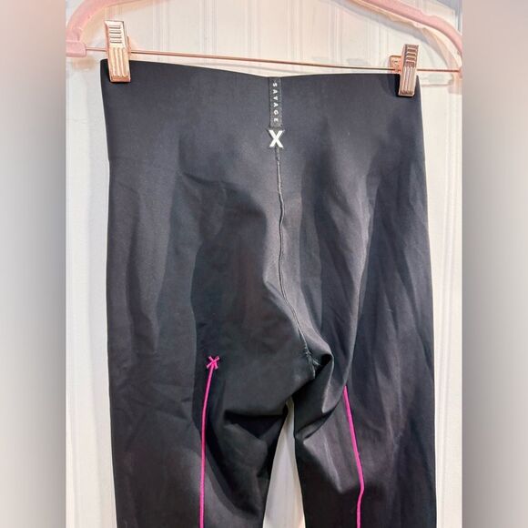 Savage x Fenty Leggings High waist black Stretch Pink Stripe Sz S - Picture 5 of 7